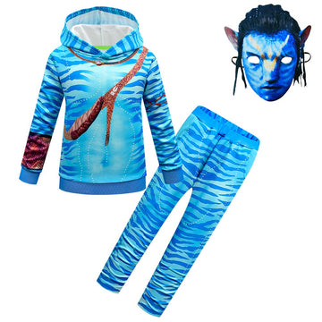 Déguisement Enfant Avatar Jake Sully Ensemble de Sweat-shirt+Masque Costume